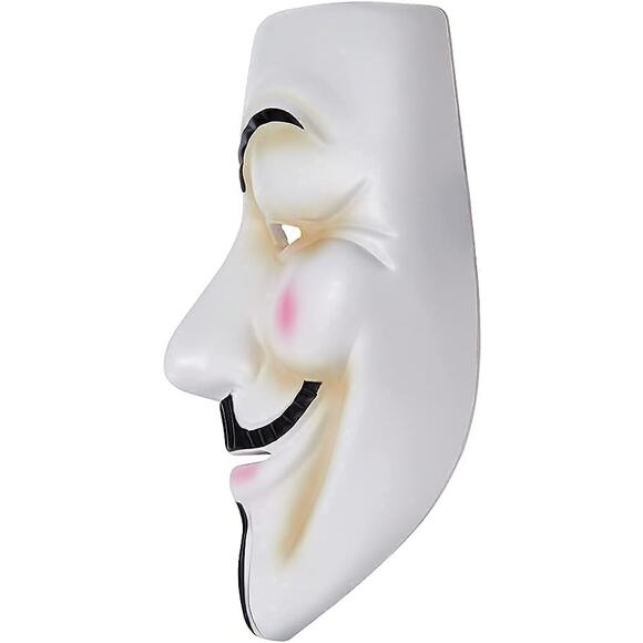 Vendetta Quality Mask Unisex One Size White Anonymous Guy Fawkes Halloween - Picture 6 of 6